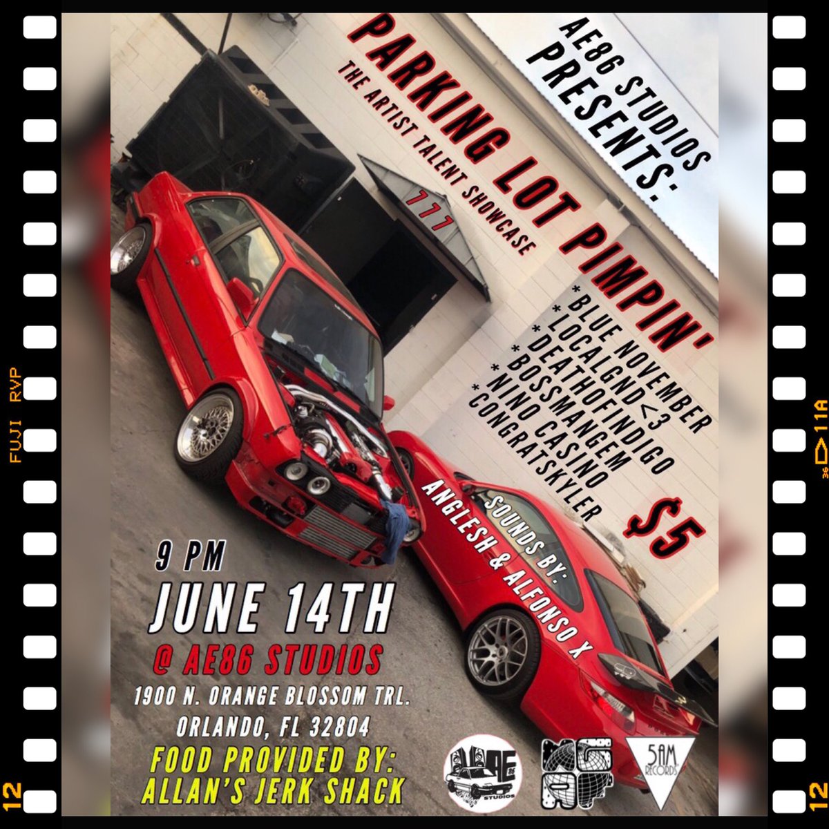 NGAFWORLD's tweet photo. @AE86Studios Presents: 
Parking Lot Pimpin’ 🏎💨💨💨

📌 FRIDAY! JUNE 14TH

Come out &amp; support some of Orlando’s best artist &amp; visit our brand new studio + be surrounded by exotic cars you never see on the road! 

JUST $5❤️

Sounds by: AA Meetings
( @angleshbaby &amp; @LuchiniGaws ) https://t.co/z0JpkbeqZa
