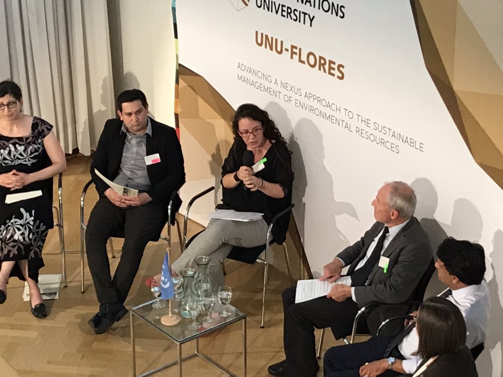 RobertJamesRose's tweet image. “Knowledge exchange is key to keeping stakeholders engaged from the beginning”. Words from @nataliajimenezc discussing information flow. #nexusapproach #sdgs @UNU_FLORES