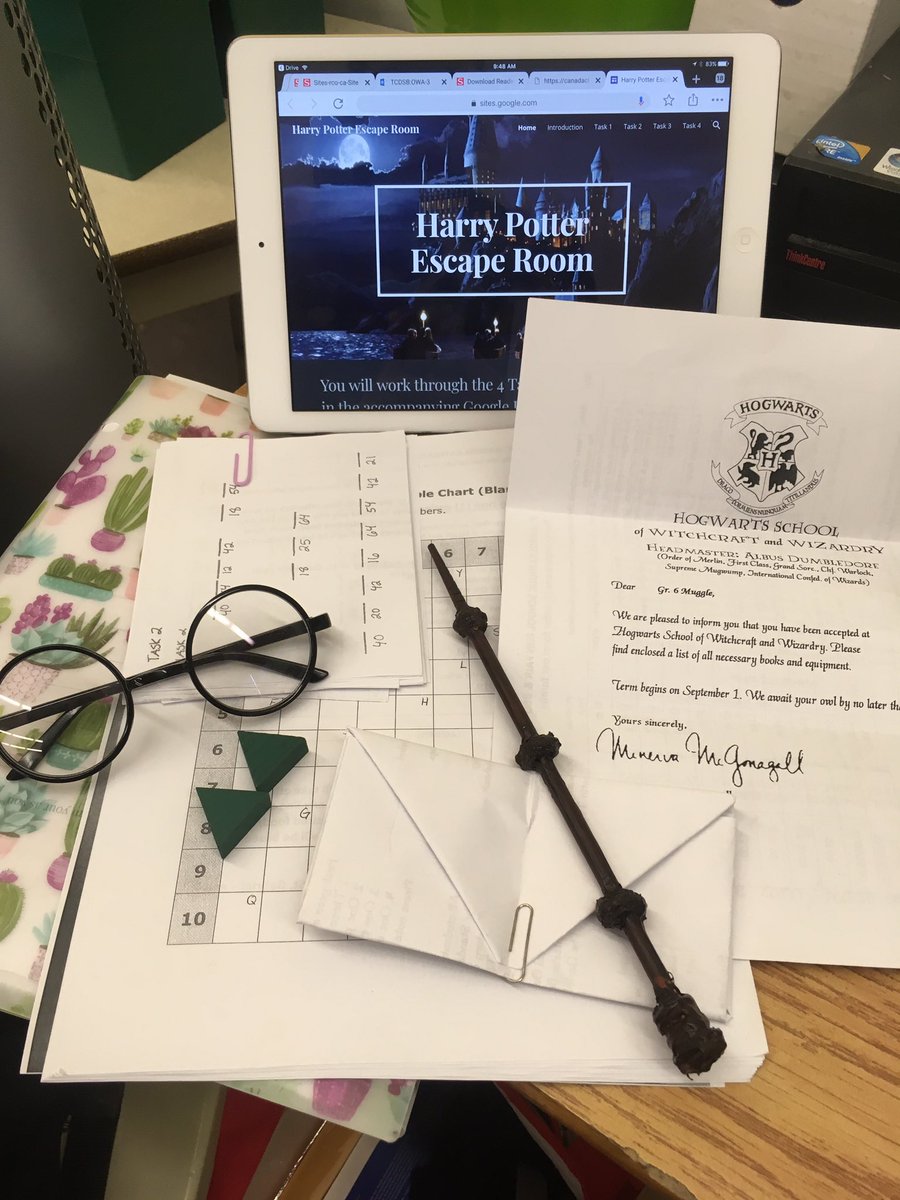 ColaTwina's tweet image. About to drop!! 🧙🏻‍♀️🦉⚡️👓🧙‍♂️#mathisawesome #escaperoom #yerawizardharry #transformations #decomposition #crosscurricular @TCDSB