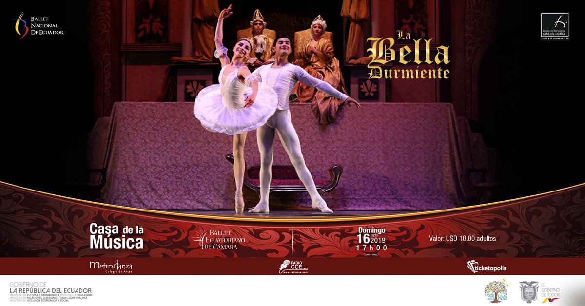 balletNecuador's tweet photo. La Casa de la Música y el Ballet Nacional de Ecuador presentan "La Bella Durmiente", una mágica obra inspirada en el tradicional cuento de Jules Perrot.

Sala de Conciertos
Valor $10 https://t.co/XcJh8sxcPm