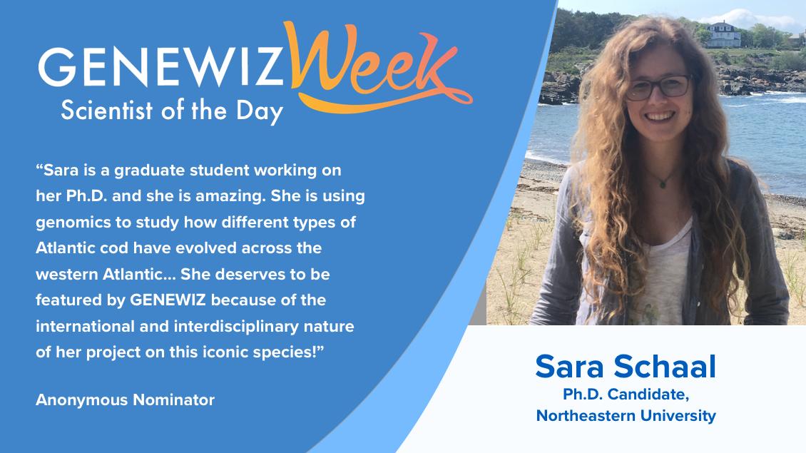 genewizeu's tweet image. Our Scientist of the Day is Sara Schaal! Her Ph.D. research at @Northeastern focuses on understanding the #geneticarchitecture of ecotype evolution, specifically of Atlantic cod stationary and migratory ecotypes. Learn more about her work: hubs.ly/H0jdFXk0