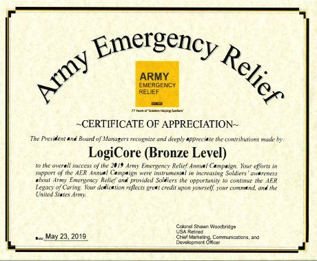 LogiCore Corporation (@logicore) on Twitter photo <a href="/LogiCore/">LogiCore Corporation</a> is proud to have contributed to the 2019 #ArmyEmergencyRelief Annual Campaign that in 2018 raised over $175,000 in support of soldiers and their dependents. <a href="/LogiCore/">LogiCore Corporation</a> is proud to have contributed to the 2019 #ArmyEmergencyRelief Annual Campaign that in 2018 raised over $175,000 in support of soldiers and their dependents.