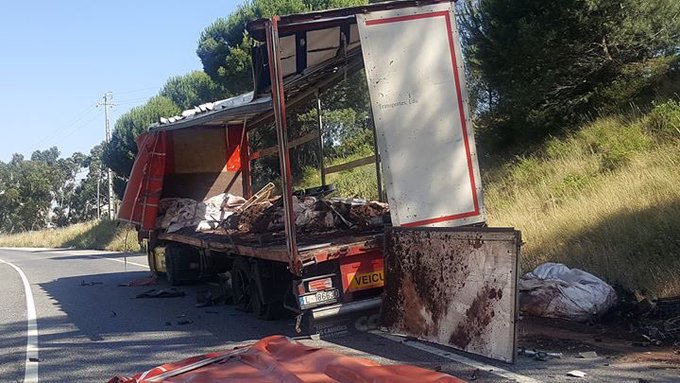 VOSTPT's tweet photo. ℹ️⚠️ 19:00h #N366 - #AveirasDeCima - Trânsito cortado em ambos os sentidos, acidente com dois veiculos pesados, mais uma a duas horas para limpeza da via e remoção dos veiculos. (via @GNRepublicana / @WazePortugal) ⚠️ℹ️ https://t.co/lRjd0ptjeo