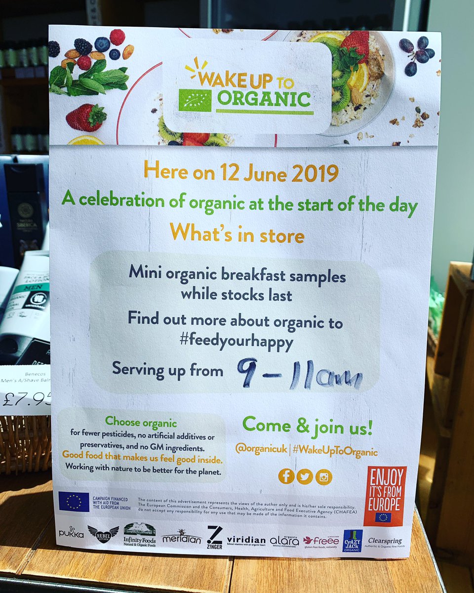 We know the forecast isn’t good ☔️...but please join us in the morning from 9-11am for our #WakeUpToOrganic breakfast event! 🍓🥣🥜 We’ll be giving FREE samples of amazing #organic breakfast products. Check our our Facebook for more info! 📲 facebook.com/goodandgreenuk/ #feedyourhappy