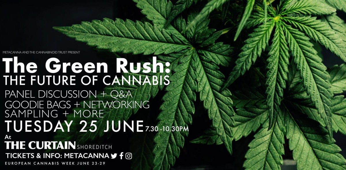 As part of European Cannabis Week, we are excited to present an informal but informative evening's introduction to cannabis and CBD 🌱

Find out more: eventbrite.co.uk/e/the-green-ru… #Metacanna #TheCannabinoidTrust #TheCurtainHotel #Shoreditch #London 🍁