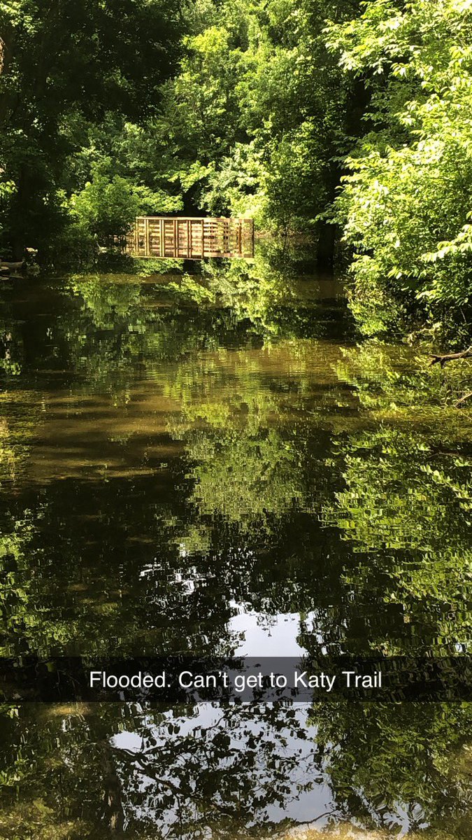 JoelleStL's tweet photo. #KatyTrail is flooded at #DuckettCreek and both east and west of #WeldonSpring #biking @KatyTrail water flowing across at #Hamburg @masond24 https://t.co/jt5KJTGeN5