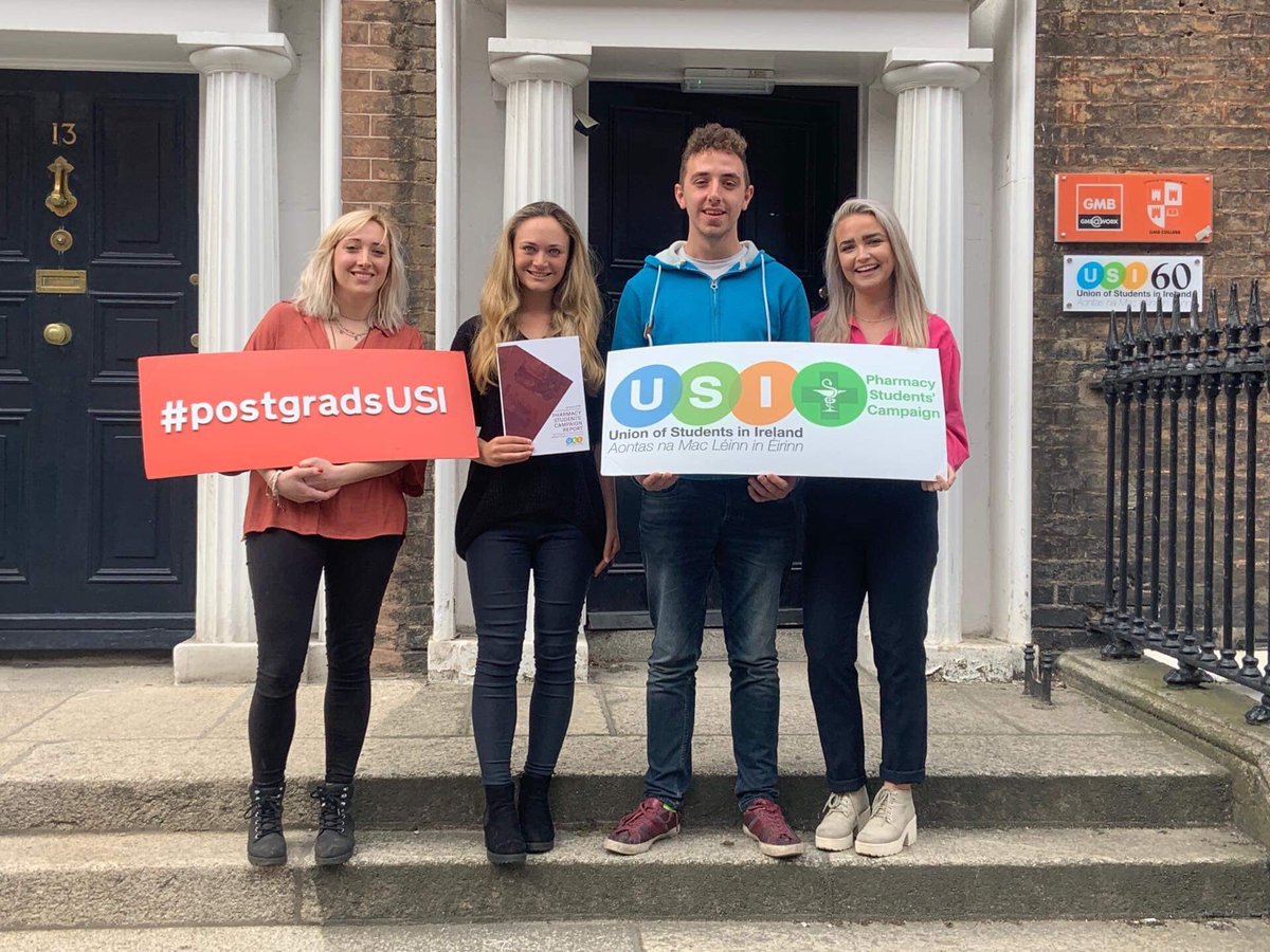 USI_Education's tweet photo. We met with the Irish Pharmaceutical Students’ Association this evening. In January we won the fight against unpaid placements. We’re planning the next part of campaign to end extortionate integrated Masters fees! 🗣 Stay tuned! 👇🏻 #postgradsUSI #PharmacyEducationNotExploitation https://t.co/9iurMUgdmB