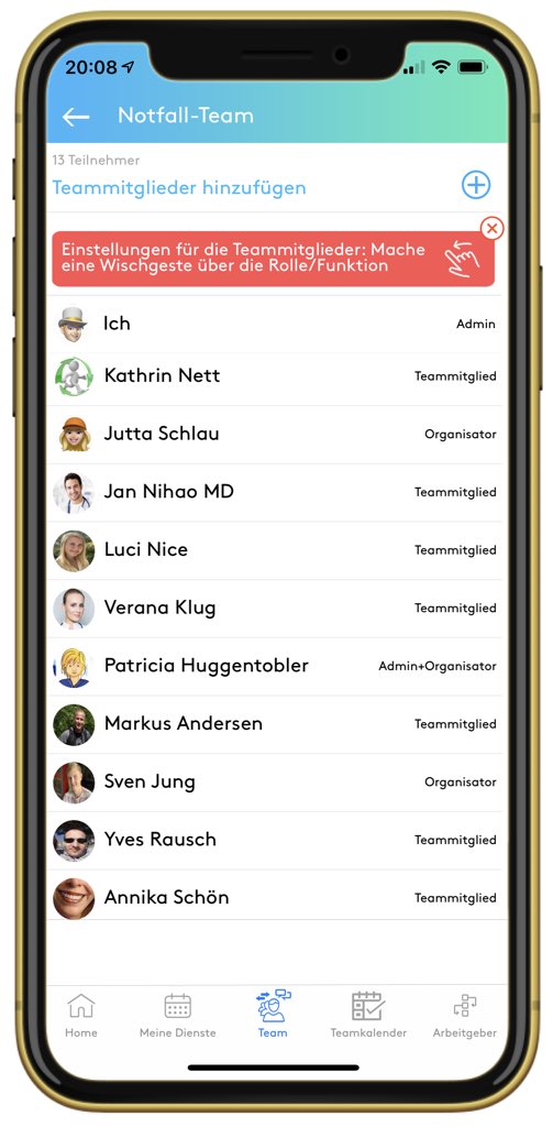 HLthCare_DACH's tweet photo. #Teams leichter organisieren. Ihr könnt Rollen mehrfach vergeben. Kommt z.B. eine #Krankmeldung, kann der diensthabende #Organisator im Team sofort reagieren. #Ausfallmanagement #Teamorganisation #Pflege #Ärzte #Retter #Therapeuten https://t.co/HKpMuwg9Jh