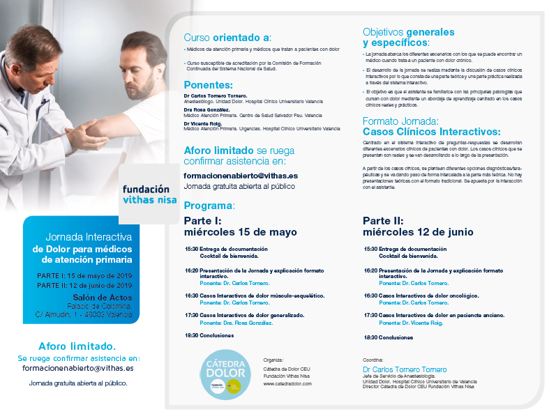CatedraDolor's tweet photo. ¡Mañana tenemos una cita! 

⏰ 15:30h
📍Palacio de la Colomina, Valencia
¡Te esperamos!
#CatedraDolor https://t.co/1LczqDw17k