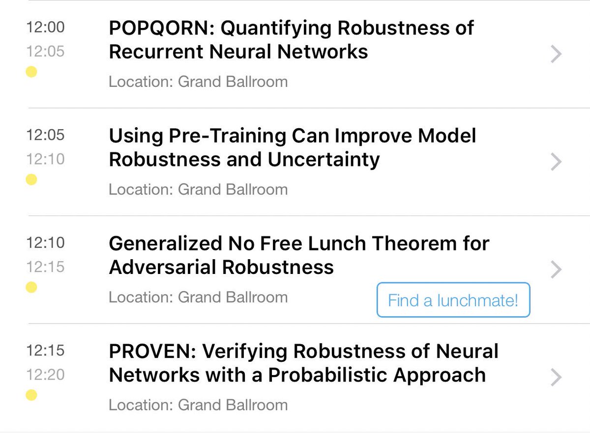 The Whova app schedule at #ICML2019 does not appear to be robust to adversarial words like “lunch”...