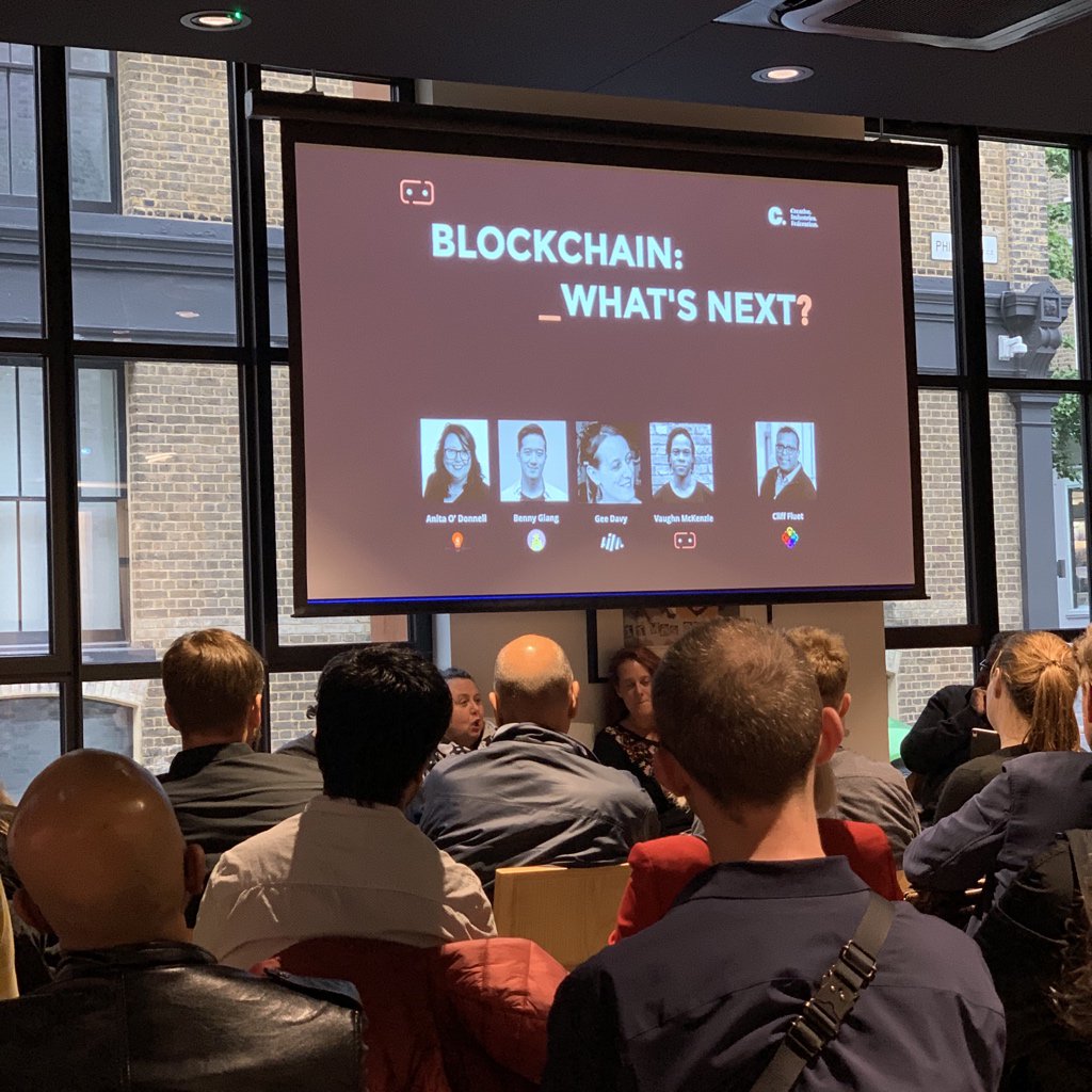 Interesting talk this evening from <a href="/JAAK_io/">JAAK</a> &amp; <a href="/AIM_UK/">AIM</a> on: #Blockchain What’s Next? 🤔🤓