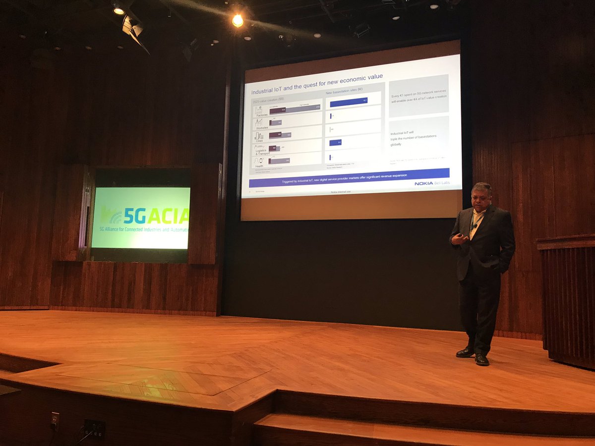 #5G for Industrial Internet of Things addressed today @Nokia by 5G-ACIA and Amitava Ghosh <a href="/5GAmericas/">5G Americas</a> in one of world’s first 5G cities- Chicago/ Naperville