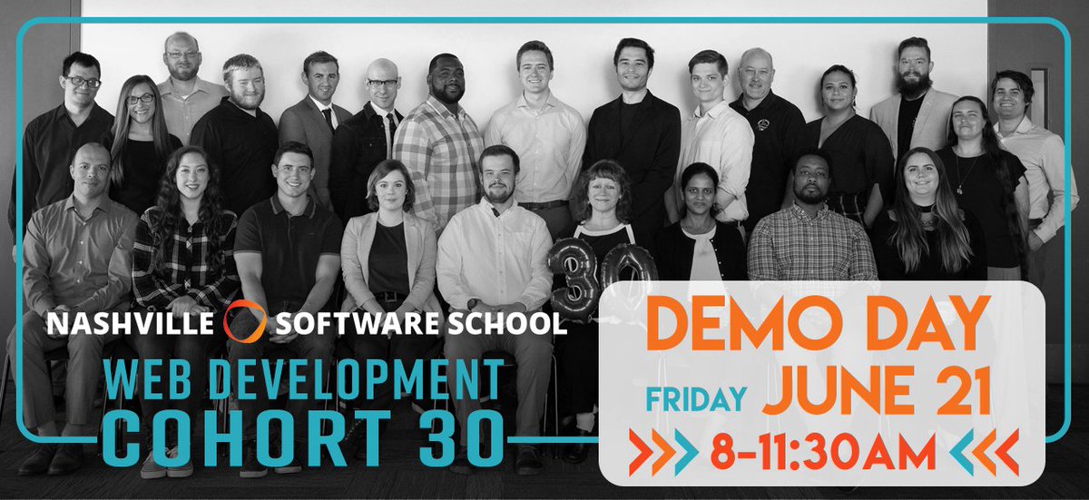Are you hiring junior developers? Demo Day is just around the corner. Come meet Cohort 30 from 8-11:30 on June 21st! It's a great way to meet the grads and talk to them about their capstone projects.

Class website: hubs.ly/H0jgwVJ0
RSVP: hubs.ly/H0jgwVK0