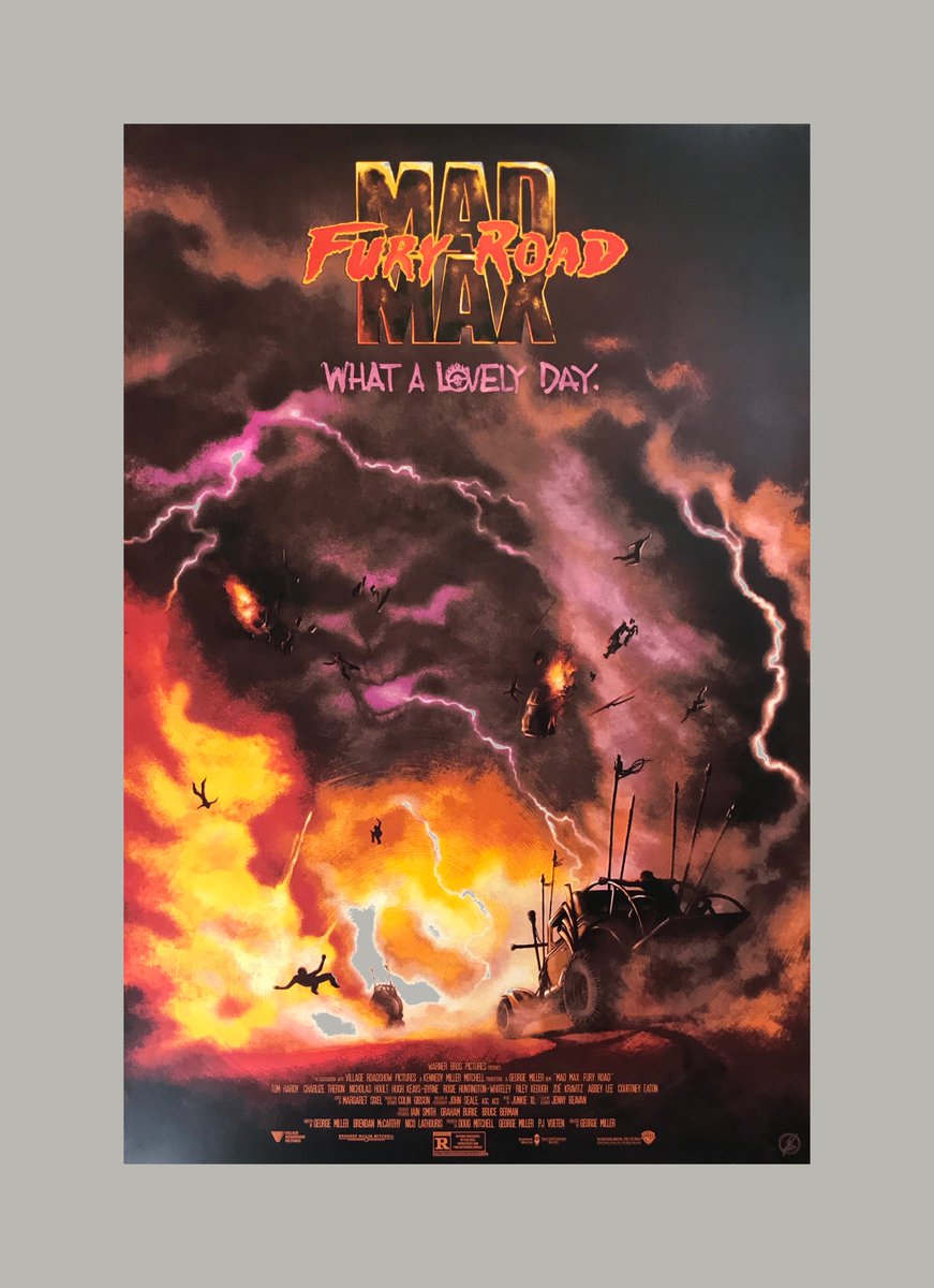 vgkids's tweet photo. Mad Max Fury Road by @WolfgangLeBlanc
.
• 24” x 36”, limited edition
.
• 18 Colors
.
• Printed on Shine Pearl Shimmer Reich Shine Paper
.
#illustration #madmax #madmaxfuryroad #artwork #alternativemovieposters #charlizetheron #tomhardy #vgkids https://t.co/dKB5kzyeKg
