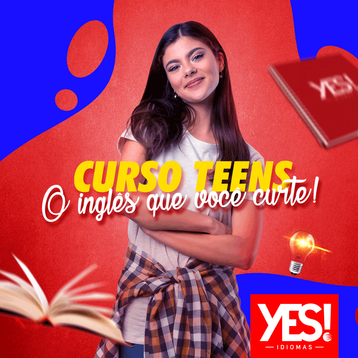 CanalYES's tweet photo. Não deixe o seu inglês flopar! 😄 No curso Teens, você aprende inglês de forma descontraída com jogos, filmes e músicas. #VemPraYES! https://t.co/q5WE8khsuw