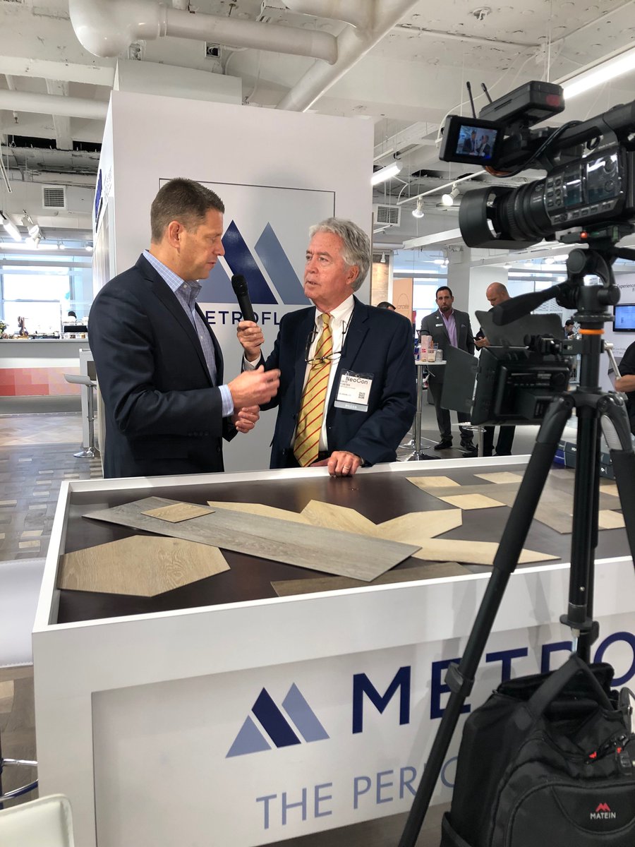 Metroflor_'s tweet image. Dave Foster of TalkFloor interviews Metroflor’s @RussellRogg about the Best of NeoCon Award wining Metroforms with Attraxion. #BestofNeoCon #NeoCon2019
