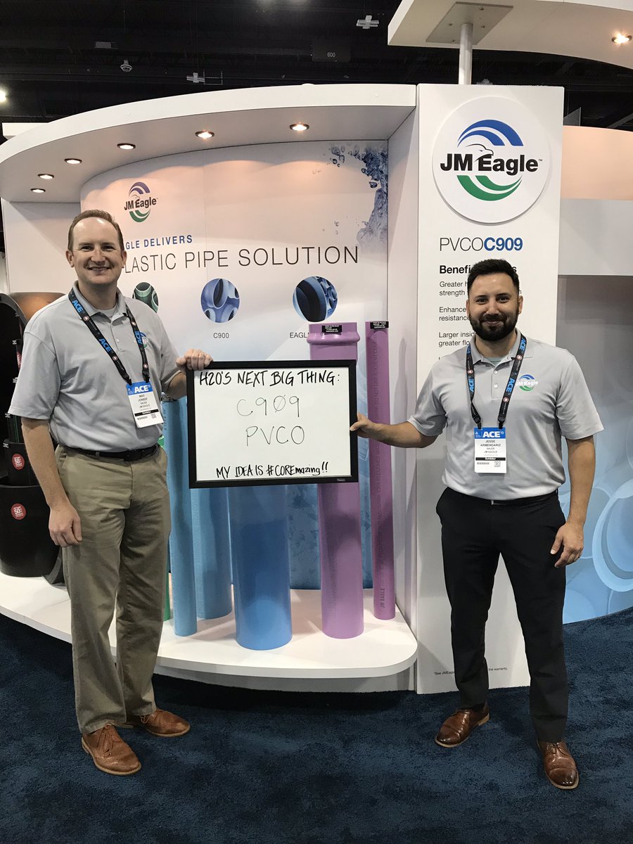 Our vendors are all about innovation! Visit us in the Competition Lounge to share your ideas! <a href="/JMEaglePipe/">JM Eagle</a> #AWWAACE19 #coremazing