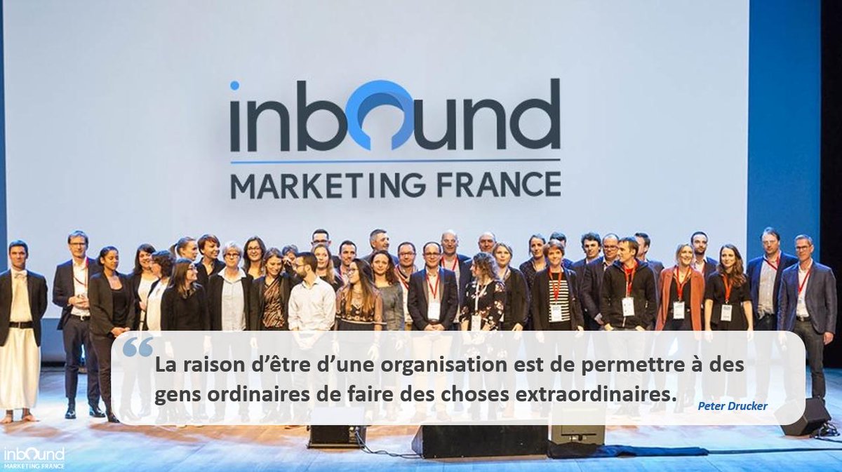 #GPMB2B2019

"La raison d'être d'une organisation est de permettre à des gens ordinaires de faire des choses extraordinaires" Peter Drucker
C'est ce qui a porté les équipes de <a href="/Winbound_fr/">Agence Winbound (MV Group)</a> et <a href="/MVGroup_/">MV Group</a> pour mener à bien l'aventure #inboundmarketingfrance 

inboundmarketingfrance.fr