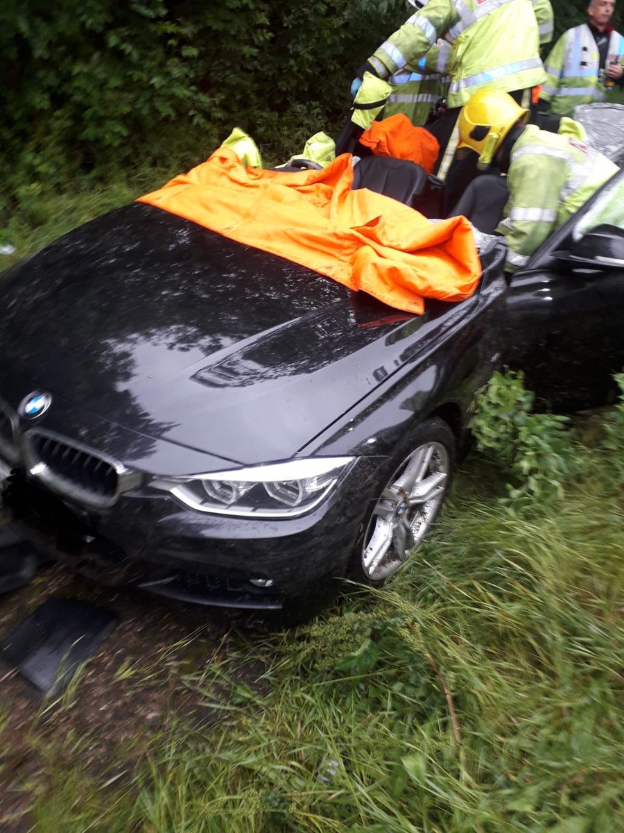 WMFSCoventry's tweet photo. Red Watch @_coventryfire assisted @CanleyFireCrews to rescue a casualty trapped following a road traffic collision. Please drive safe, especially with the current weather conditions as they are https://t.co/cNMYvJ8zpl