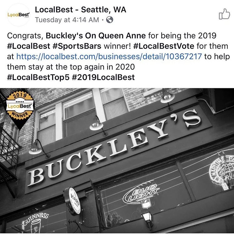 THANK YOU LocalBest &amp; everyone who voted for us!! #BuckleysPubs #WhereNeighborsBecomeFriends