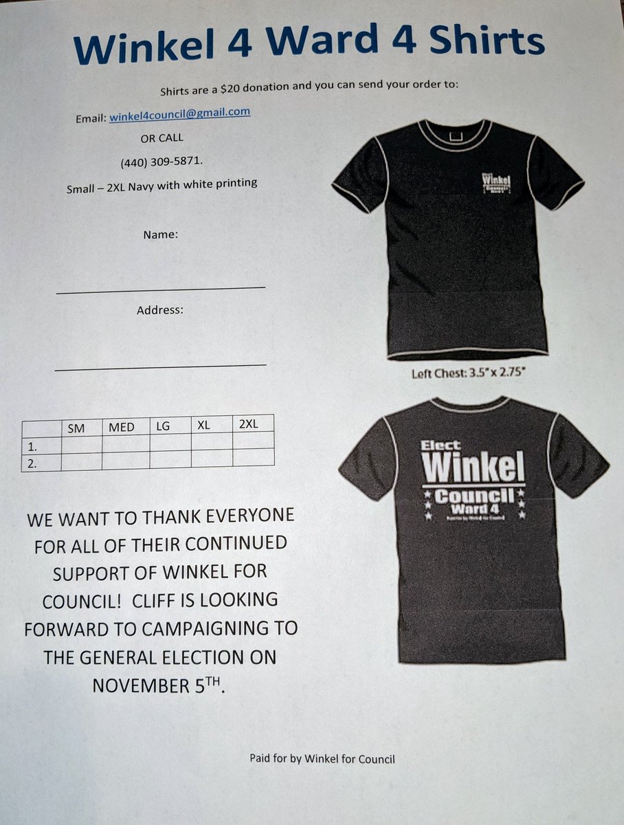 K_Winkel's tweet photo. Want to show your support? 

Order your Winkel 4 Ward 4 shirts today!

$20 Donation ( larger sizes available for $5 extra donation)

Message us and share with all your friends! https://t.co/RcXDSSJMra