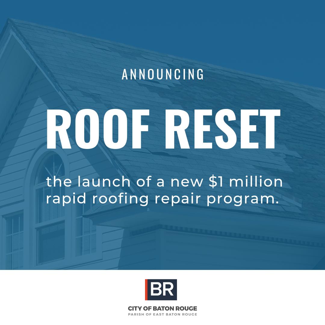 I'm excited to announce my partnership with @buildbatonrouge in the launch of a $1 million rapid roofing repair program known as “Roof Reset,” serving EBR residents by repairing damaged roofs. This is directly aligned with my community goals! Learn more: brla.gov/CivicAlerts.as….