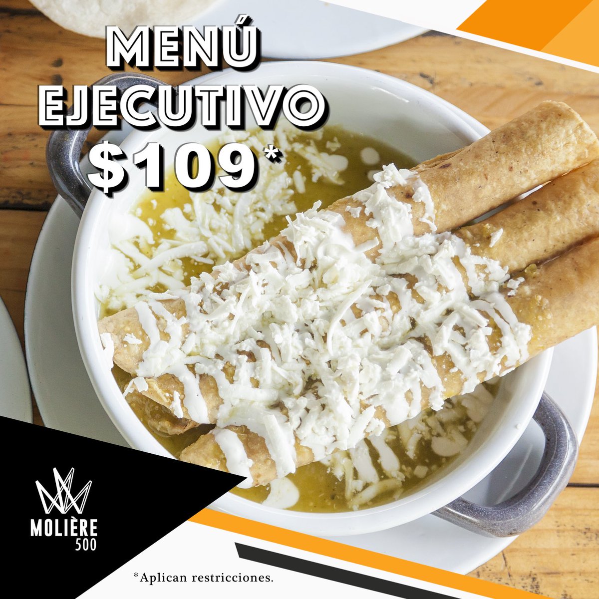 ¡Ven a conocer nuestros nuevos menús ejecutivos! 🙌🙌 #Moliére500 #Deli #BuenMartes