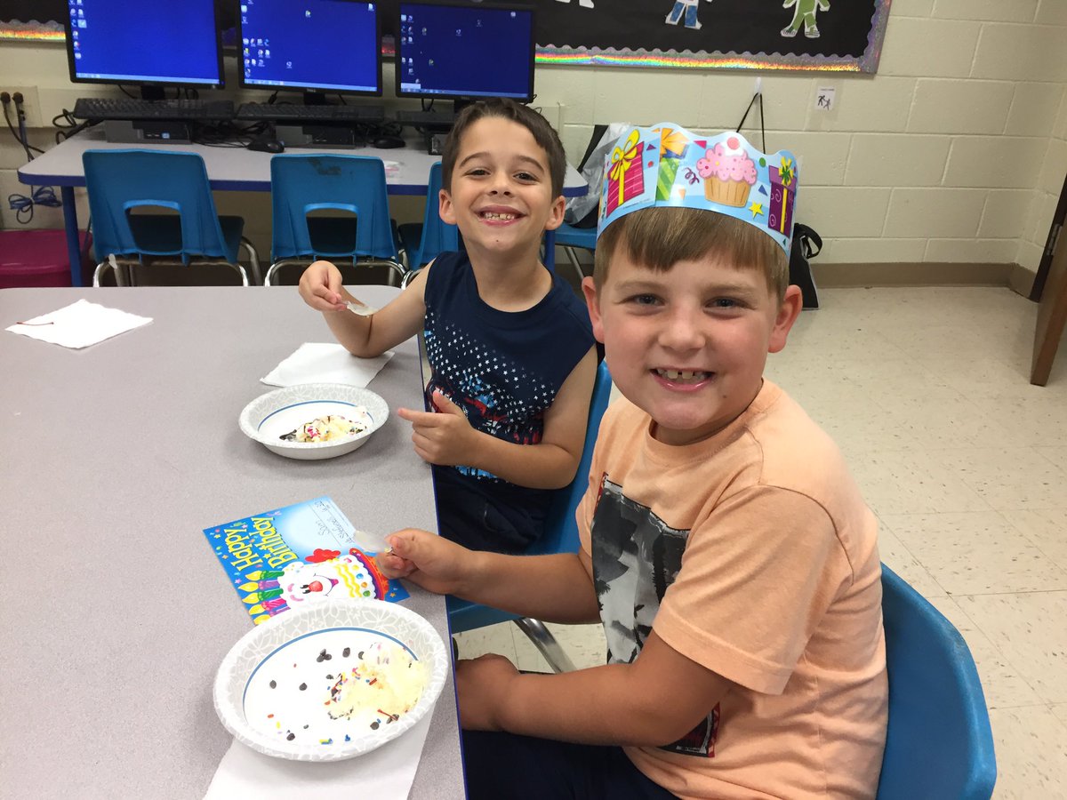 So fun celebrating our summer birthday friends with ice cream sundaes today! @EESMaher