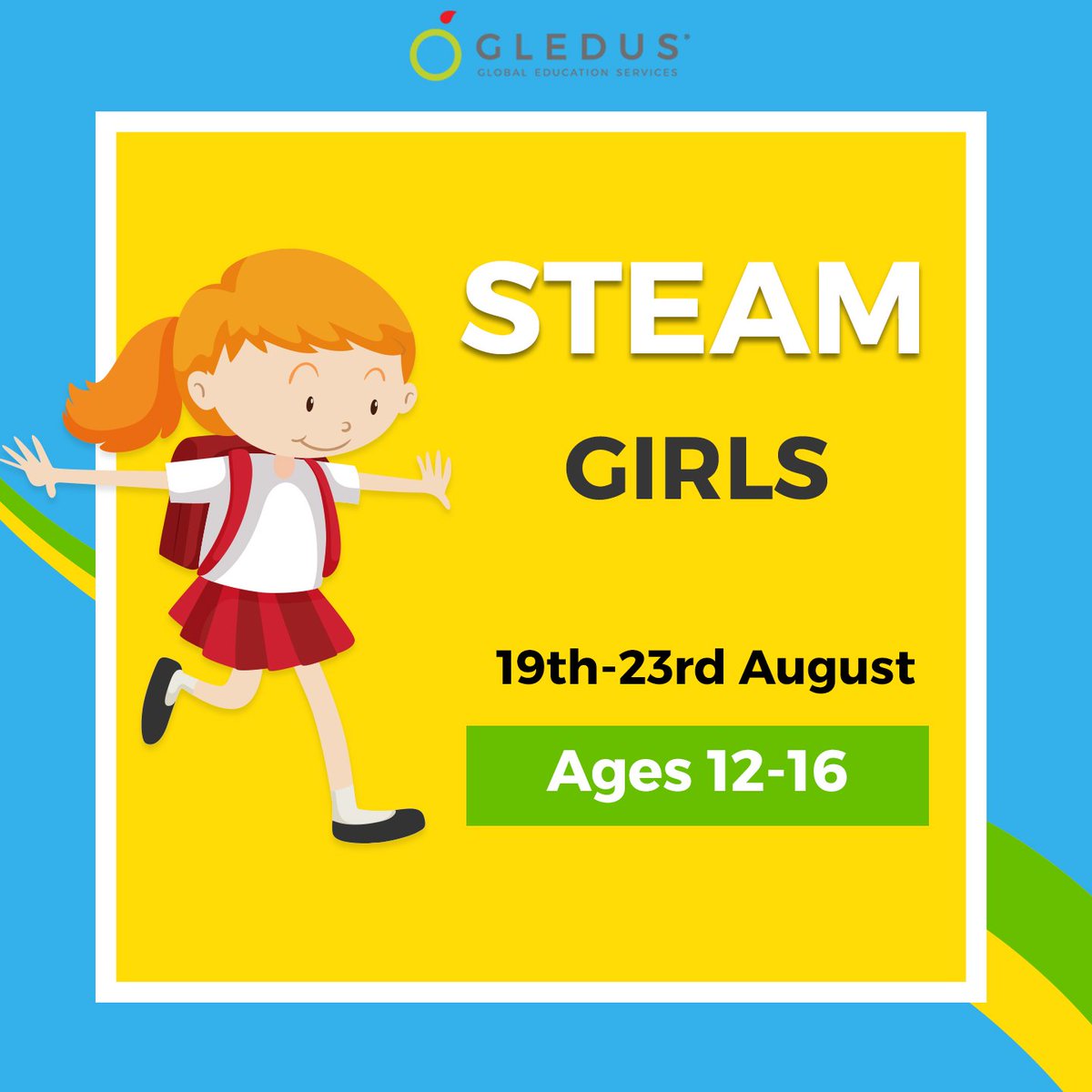 CODING FOR GIRLS />

📅  19th - 23rd August
🏫  Kirkham Grammar School
💵  £199

Sign up here > gledus.com

#codeforkids #codingsummercamp