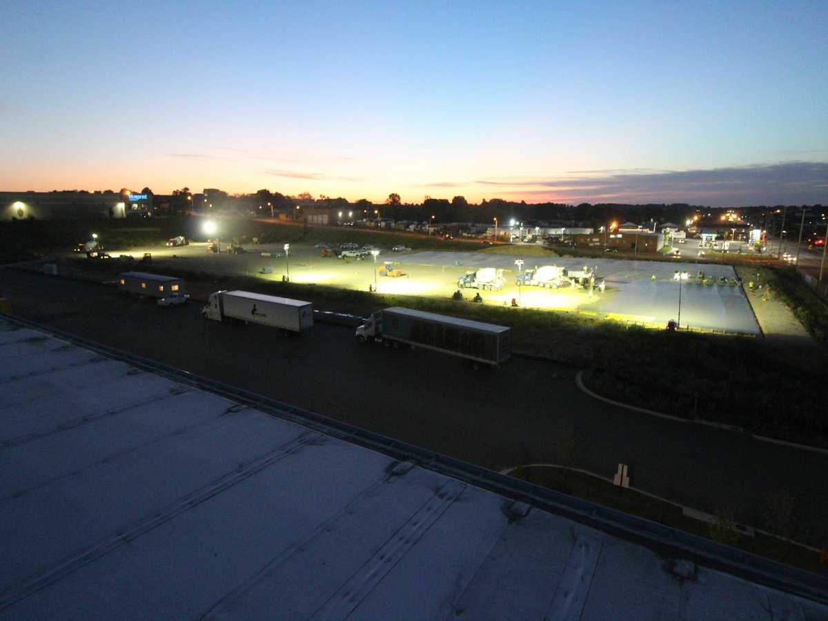 Early morning concrete pour in Baltimore.