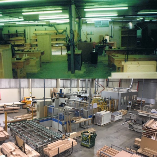 AJB_Group's tweet photo. We are celebrating 20 years of AJB this year! From past beginnings to where we stand now! Hard work definitely pays off #woodworking #joinery #bespokejoinery https://t.co/GpYqaaHzRQ