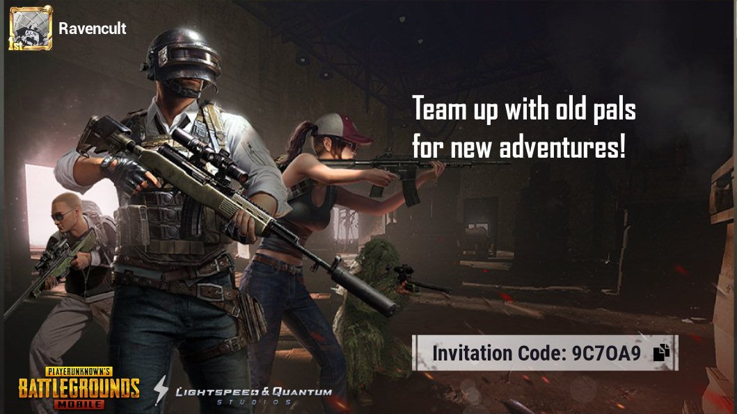 Tap the link and return to the battlefield! Invitation Code: 9C7OA9 share.pbgcj.com/recallfriend.p…