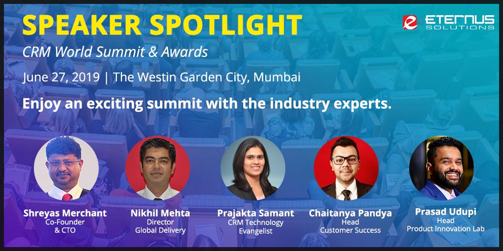 Eternus Solutions (Now InfoBeans) (@nowinfobeans) on Twitter photo 'CRM World Summit & Awards'
The countdown has begun, the speakers are equipped & the preparations are in final stage for the event. <a href="/shreyasmerchant/">Shreyas Merchant</a> <a href="/nik_mehta/">Nikhil Mehta</a> <a href="/prajsszz/">Prajakta Samant</a> <a href="/PandyaChaitanya/">Chaitanya Pandya</a> <a href="/Prasad_Udupi/">Prasad Udupi</a> are all set to deliver the expertise that their experience holds.
#event #crm 'CRM World Summit & Awards'
The countdown has begun, the speakers are equipped & the preparations are in final stage for the event. <a href="/shreyasmerchant/">Shreyas Merchant</a> <a href="/nik_mehta/">Nikhil Mehta</a> <a href="/prajsszz/">Prajakta Samant</a> <a href="/PandyaChaitanya/">Chaitanya Pandya</a> <a href="/Prasad_Udupi/">Prasad Udupi</a> are all set to deliver the expertise that their experience holds.
#event #crm