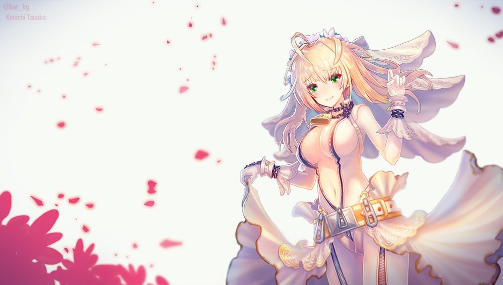 セイバー・ブライド ,ネロ・クラウディウス(Fate) 「ネロブライド 復刻...!という事で以前描いたネロちゃまのイラスト再投稿するよ〜」|イラストレーター 田中 健一@絵仕事募集中のイラスト