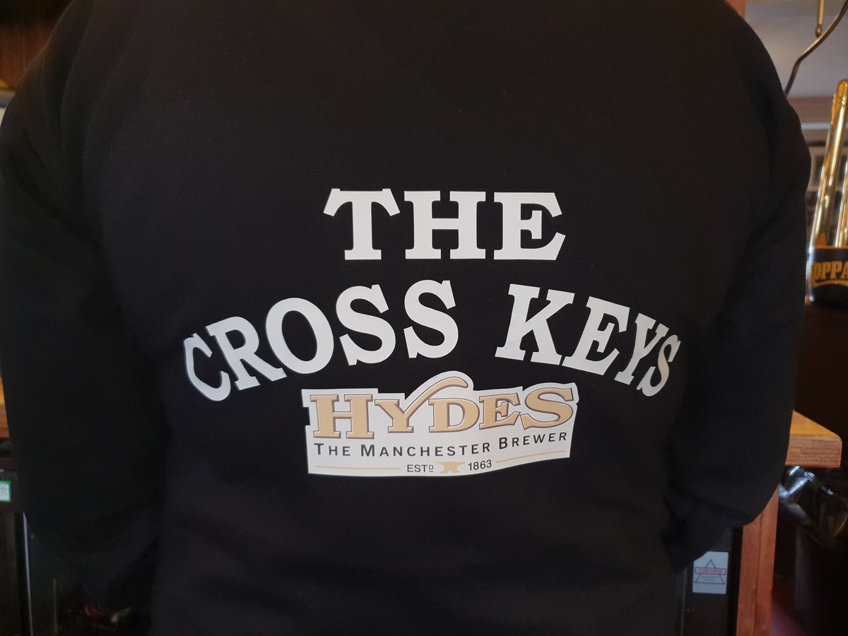 Look what's arrived!!! The Cross Keys hoodies ready for the girls Manchester to Blackpool ride in aid of The Christie next weekend. If you've not sponsored them all ready, pop over to their just giving page or call in and sign the sponsor form. <a href="/HydesBrewery/">Hydes Brewery</a> <a href="/TheChristie/">The Christie Charity</a>