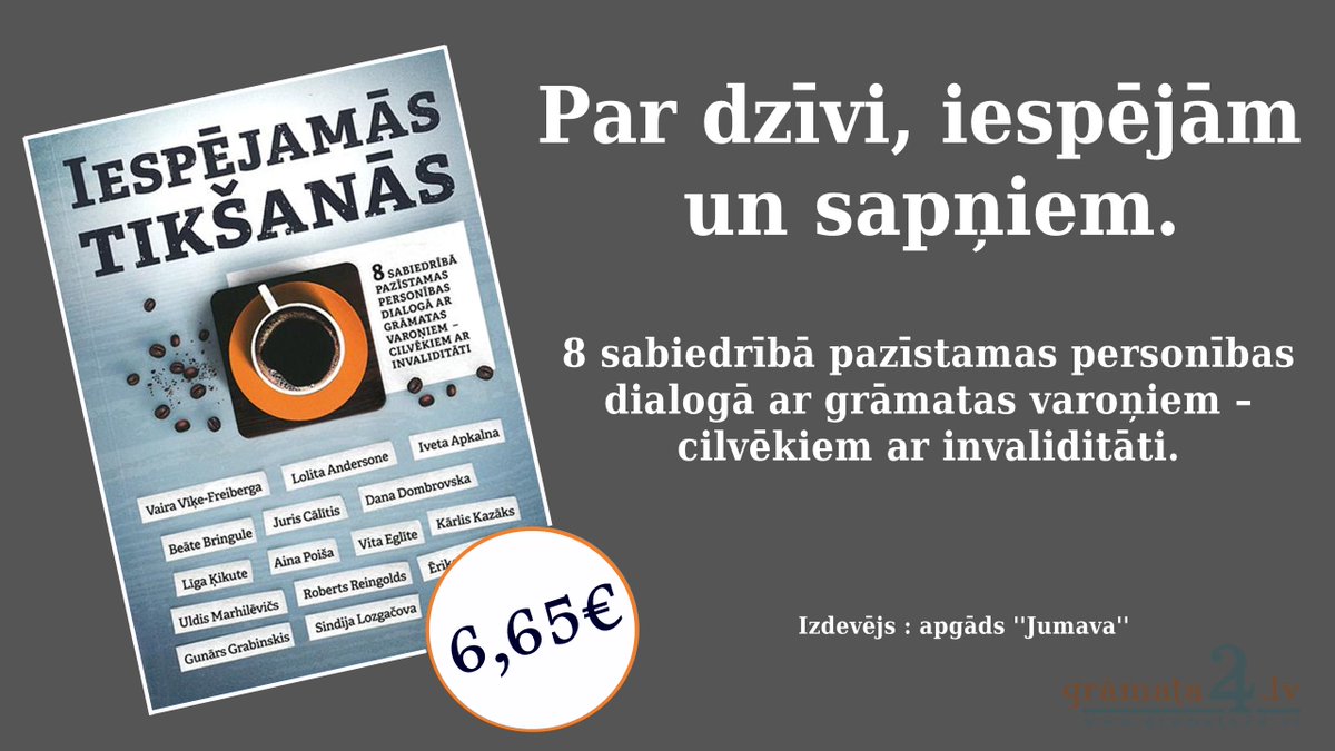 Grāmata, kas aizkustinās daudzas sirdis. Iespējamās tikšanās.
Paldies <a href="/SUSTENTO1/">SUSTENTO</a> par sadarbību grāmatas radīšanas procesā.

Iegādājies savu grāmatu jau tagad : gramata24.lv/products/iespe…