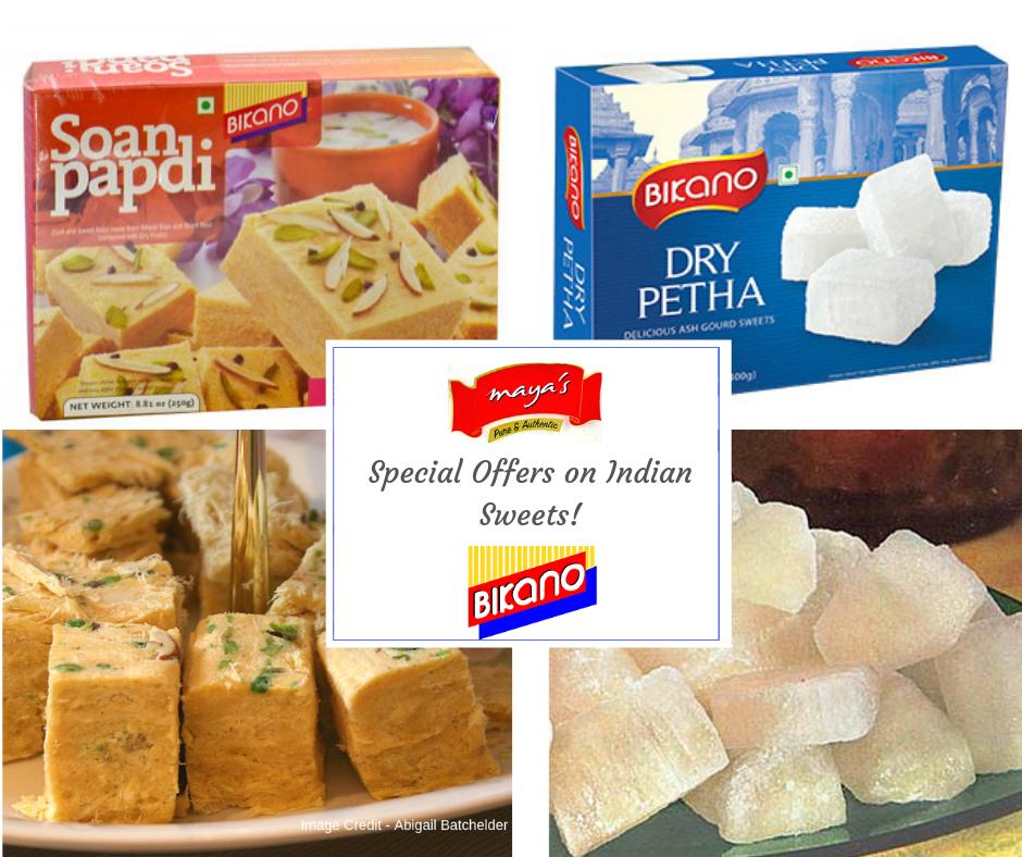 AlMayaUK1's tweet photo. Satiate your sweet tooth with these delicious #Indiansweets from Bikano, exclusively distributed across UK by Al Maya International. Enjoy special offers on Bikano Soan Papdi and Bikano Dry Petha, only for a limited time. 
#soanpapdi #petha #bikano #Indianfood #almayauk https://t.co/7CjxJrcxbL