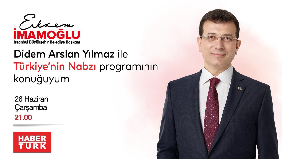 Bu akşam 21.00’de HaberTürk’te Didem Arslan Yılmaz’ın konuğuyum.

#YeniBirBaşlangıç #HerŞeyÇokGüzelOlacak