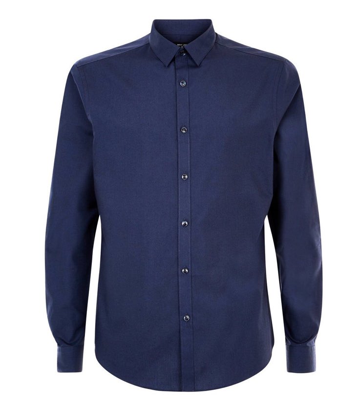 Navy Poplin Long Sleeve Shirt.Available only in XS,XXS and XXXL only N5,500