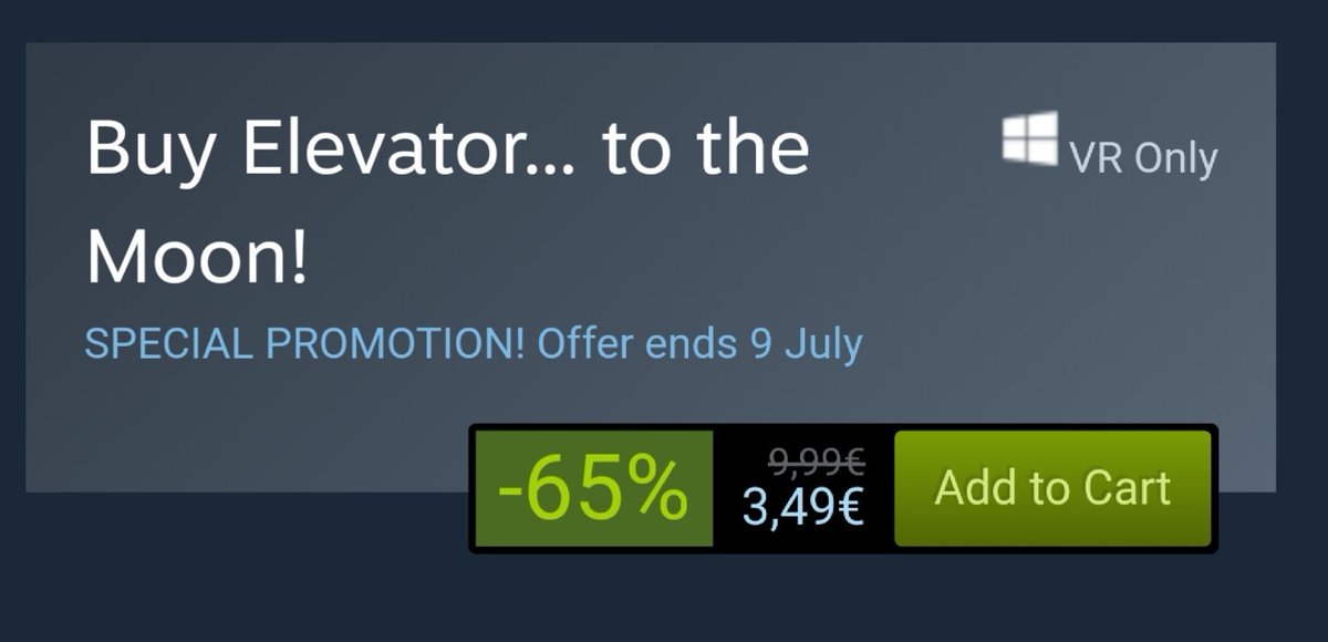 MoonElevatorVR's tweet image. Hey you Steam VR friends Elevator... To the Moon! Room scale edition is a whopping 65% off for the Steam Summer Sale. Why? Because I think you are a swell person who deserves a space adventure on the cheap is why. store.steampowered.com/app/740400/Ele… #SteamSummerSale #SteamSummerSale2019