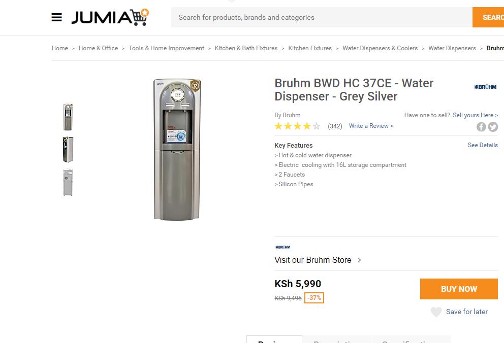 bruhm water dispenser hot and cold