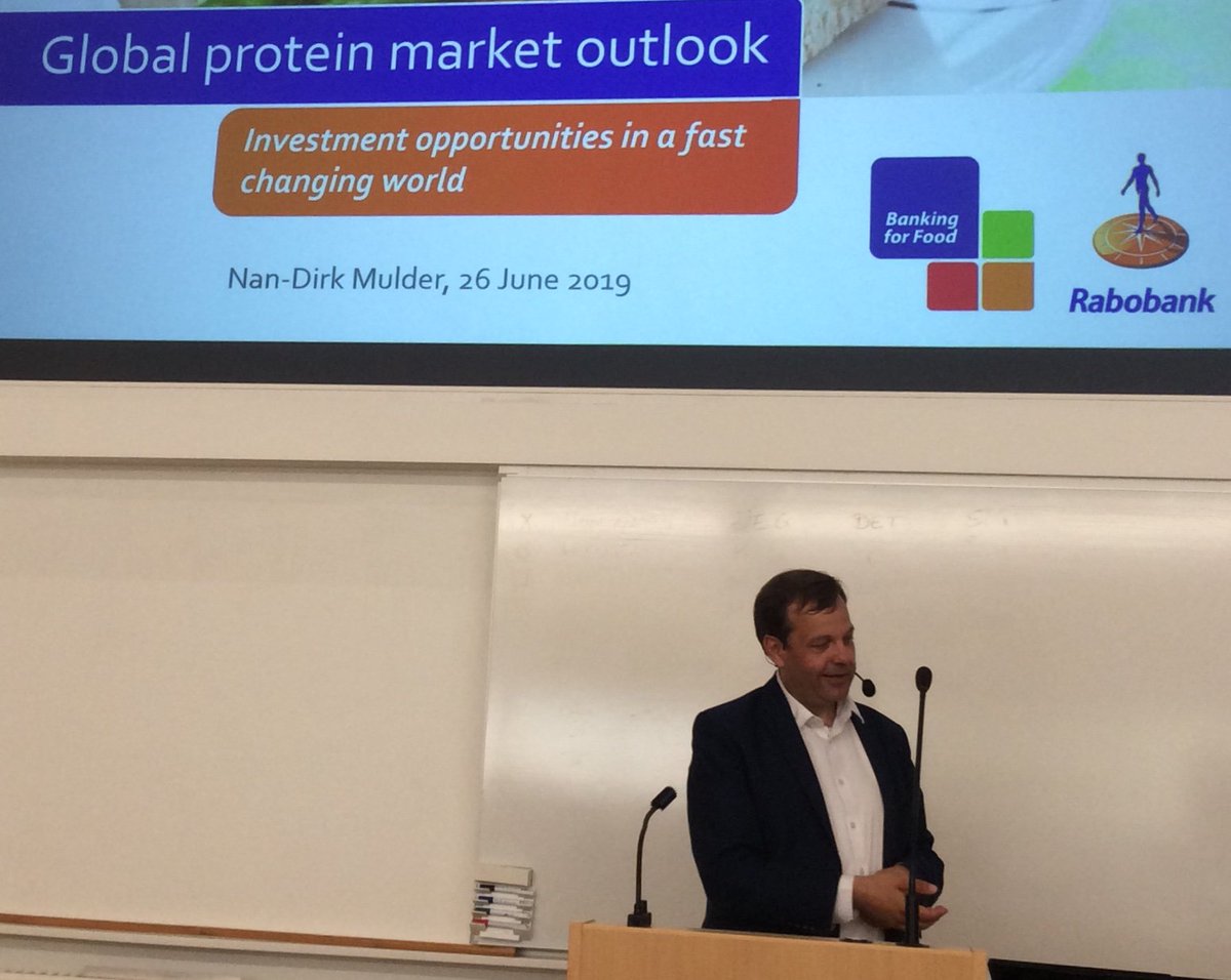 agrikopenhagen's tweet photo. Day 2 at #cbdays2019
starting with Nan-Dirk Mulder @RaboFoodAgri on the market demand for new protein sources. A good basis for further exploration of the #protein challenge. https://t.co/ZSMrHFEBUU