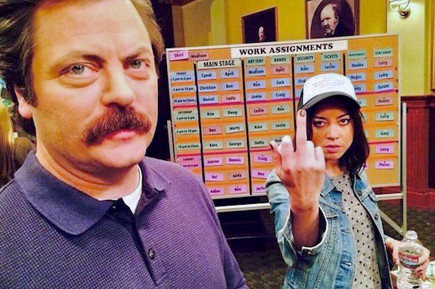 Many Happy Returns to Birthday Buddies Aubrey Plaza, 35, and Nick Offerman, 49! 