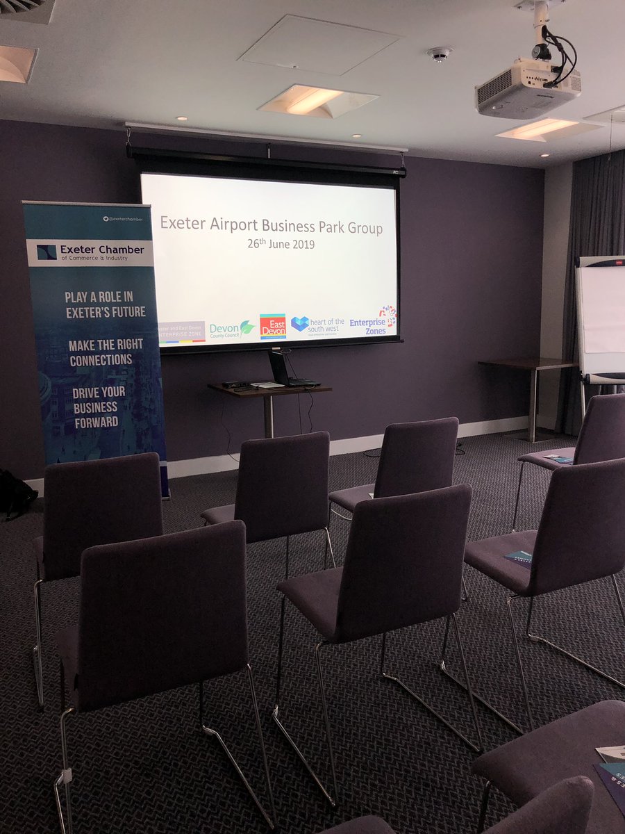 exeterchamber's tweet photo. All set up and ready to go for this morning’s @ExeterAirBiz networking breakfast with speaker Andy Wood from @EEDGrowthPoint @EEDEnterpriseZ #networking #Exeter #ExeterAirport #EastDevon https://t.co/gEb4RAjqoj