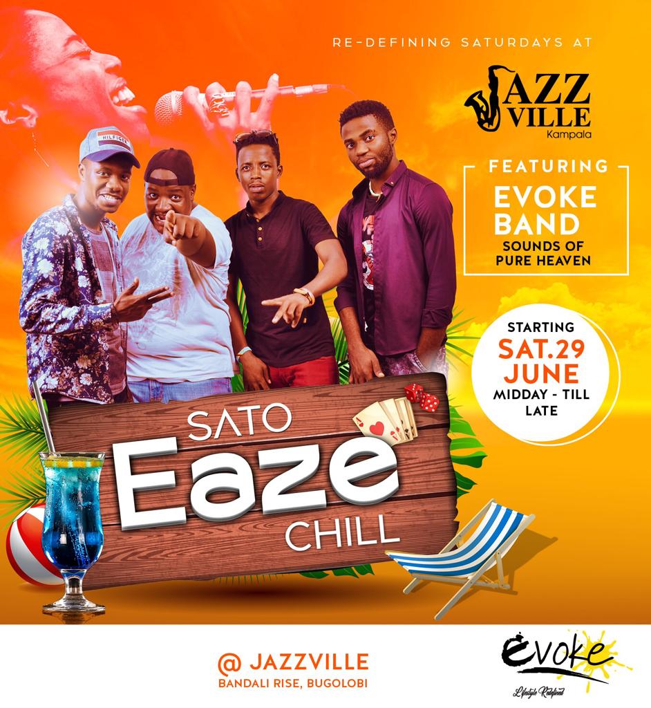 jazzvilleuganda's tweet photo. Have you yet heard about this or your friends aren't cool enough to get info and share? Be the cool one that gives them this plot. Lots of fun, come shake/cool off this week's stress as well as spend that ka pay check😂😂😂 with @EazeSato 
#SatoEazeChill https://t.co/sI6CYmcWX7