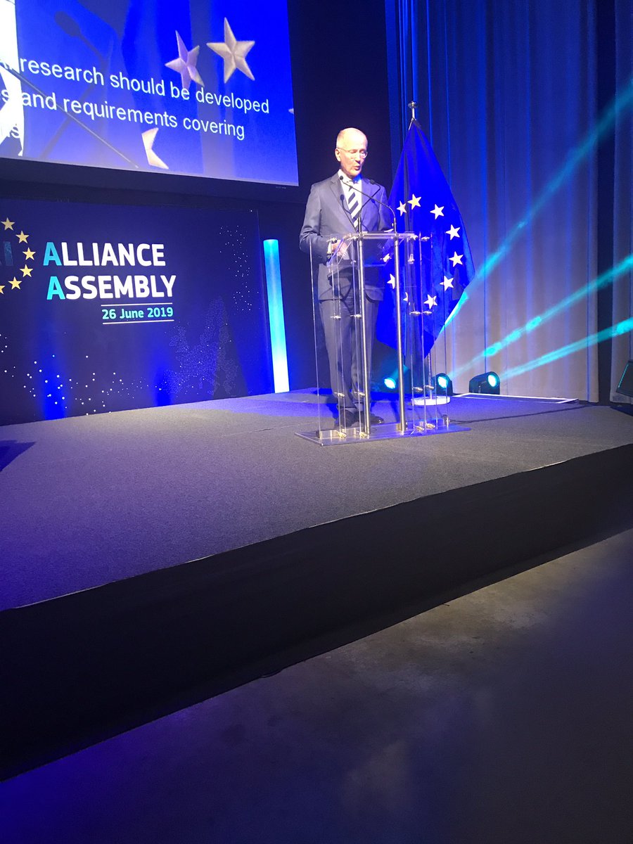 Pekka Ala Pietila presents policy recommendations of the HLEG on AI at AI Alliance assembly