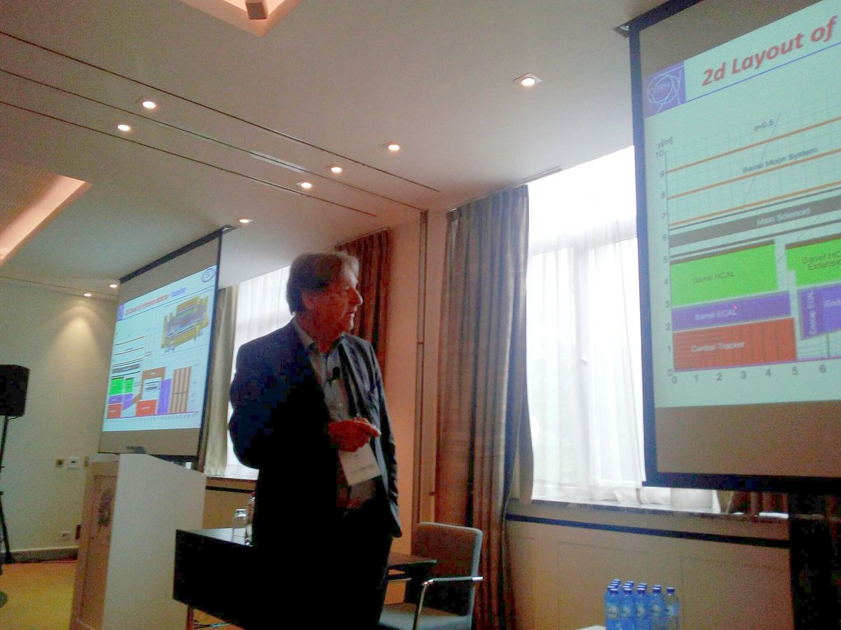 FCC_study's tweet photo. No show stoppers identified but a strong R&D programme is required on reinforced superconductors, ultra-transparent cold mass and cryostats. Herman Ten Kate discussing presenting detector magnet designs for #FutureCircularColliders (#FCChh, #FCCee). https://t.co/z3nEEEZ96w