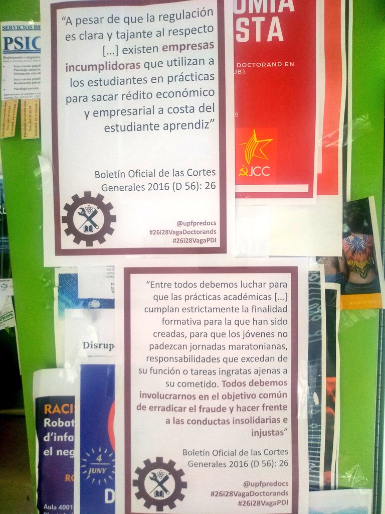 Alternativa_UPF's tweet photo. Genial campanya d' @upfpredocs , la UPF està incomplint la regulació laboral. Tot el nostre suport en aquesta jornada de vaga!! https://t.co/H9XRPYDkDN