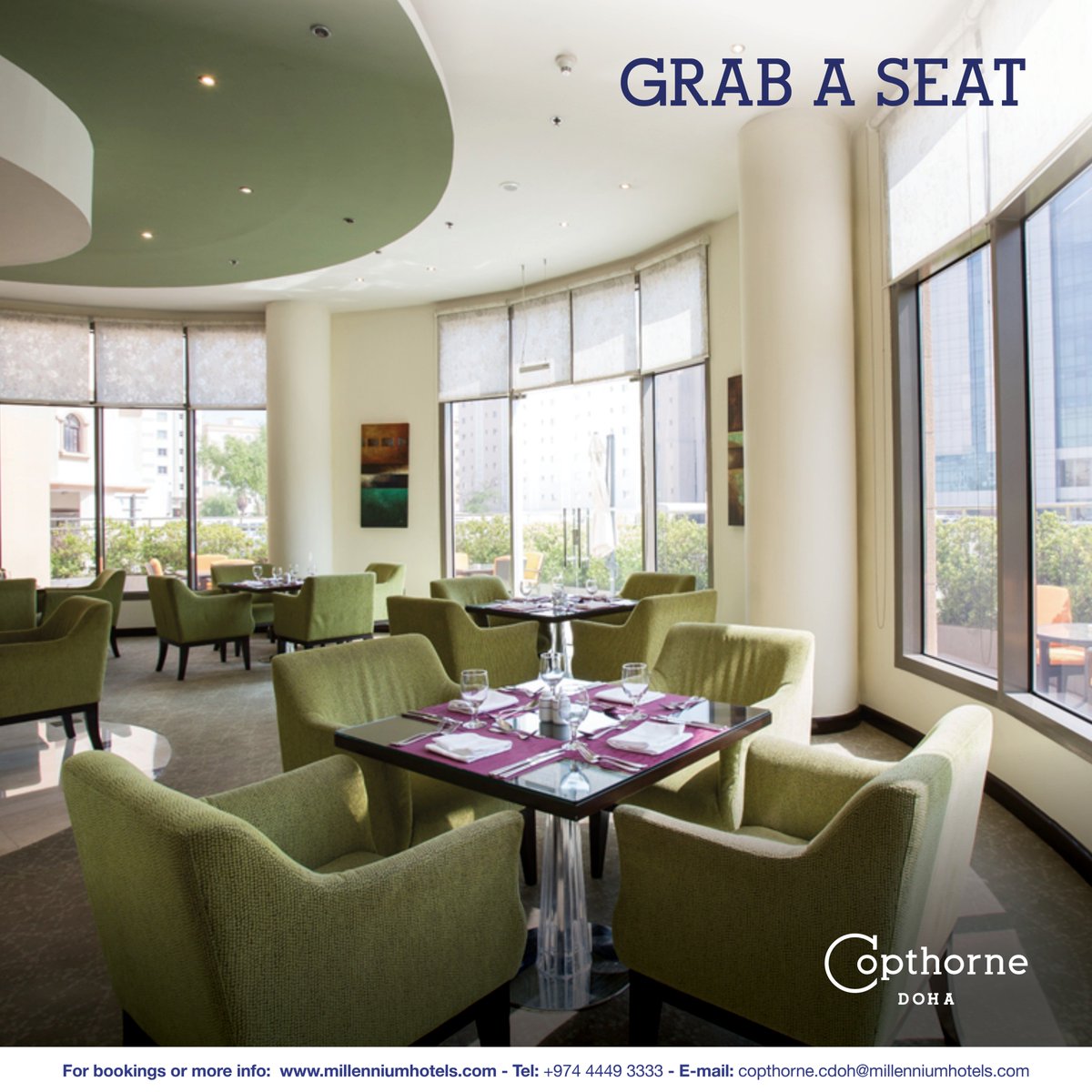 CopthorneDoha's tweet photo. Grab a seat and order whatever you’re craving. We cater to your every desire.
#Copthorne #CopthorneHotels #CopthorneDoha #Hotel #restaurant #Doha #Qatar https://t.co/bT5p21AnMm