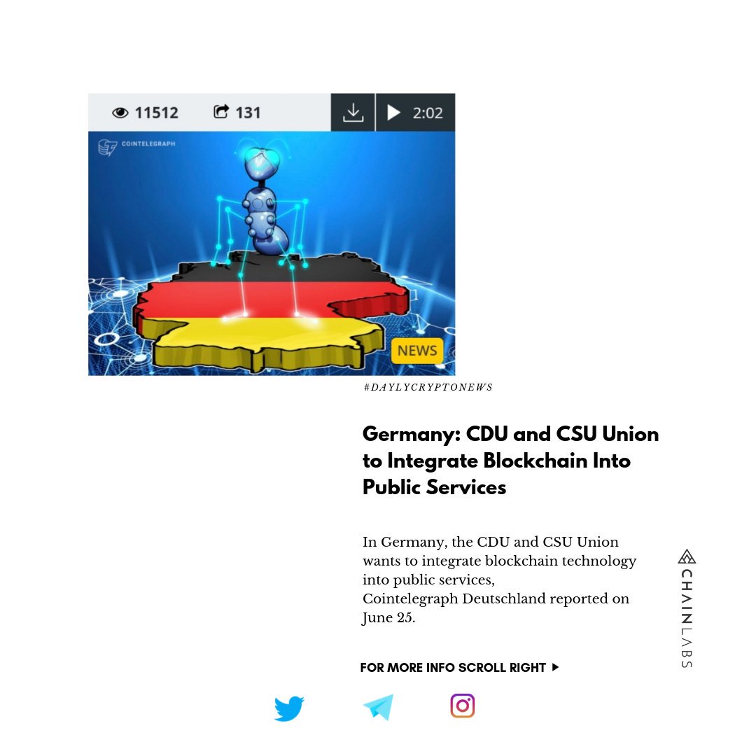 Chain_Labs's tweet photo. Blockchain is being adopted by more and more countries everyday ⛓️ Is it being adopted in your country? 
Source: https://t.co/somB7SGxVc
@Cointelegraph https://t.co/5ft5hM3zbR